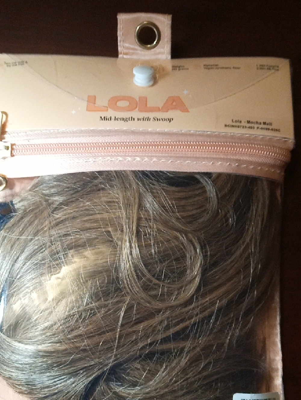 INH lola Mid-Length Hairpiece in Light Brown with Blonde Highlights-17"....